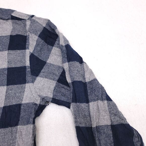 Croft & Barrow Buffalo Check Flannel Casual Button Up Shirt Mens Size M Blue - Picture 5 of 10